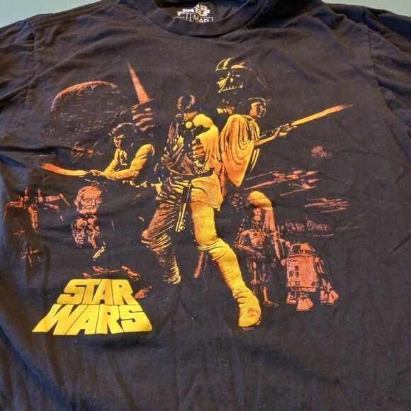 Star Wars Small Cotton Black Short Sleeve Mad Engine t-shirt Movie Space - Picture 2 of 6